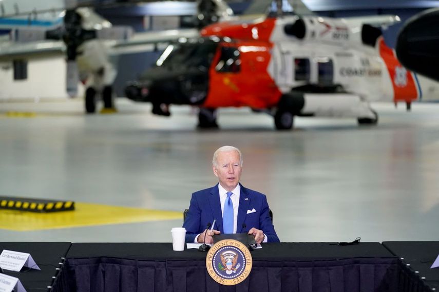 El presidente Joe Biden durante una conferencia sobre la preparación y respuesta a la temporada de huracanes, el miércoles 18 de mayo de 2022, en la base aérea Andrews, en Maryland.