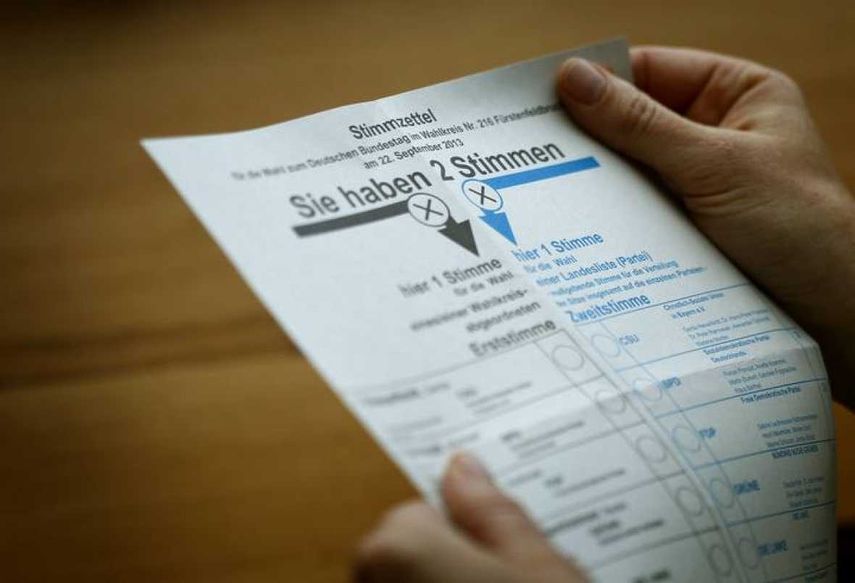 Boleta electoral de Alemania.