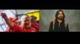 El primer vicepresidente del Partido Socialista Unido de Venezuela (PSUV), Diosdado Cabello, y el cantante colombiano Juanes.