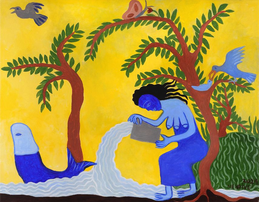 El agua, 2024, acrílico sobre lienzo.