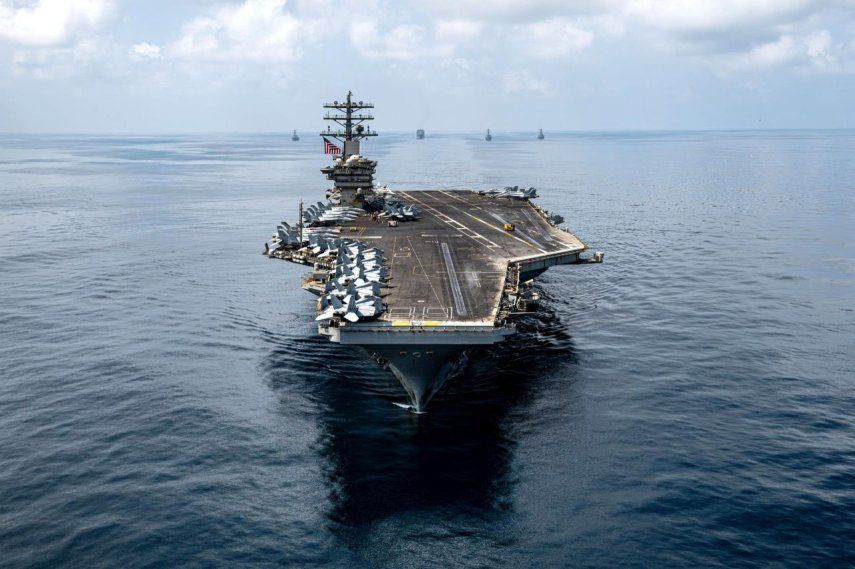 El portaaviones de Estados Unidos, Nimitz, el Ala Aérea Embarcada, el USS Gridley y el USNS Patuxent (T-AO 201) constituyen la máxima expresión de alistamiento y presencia, de un alcance y letalidad inigualables, y de ventaja estratégica