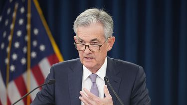 El presidente de la Reserva Federal, Jerome Powell, en una conferencia de prensa.