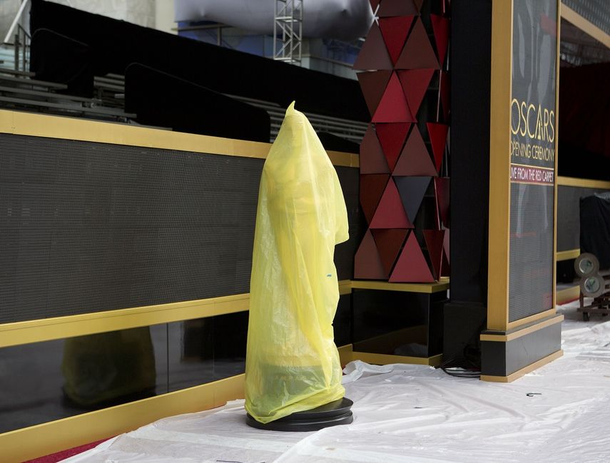 Fotografía de los preparativos este sábado para la entrega 90 de los&nbsp;Premios Oscar&nbsp;de la Academia, en el teatro Dolby en Hollywood.
