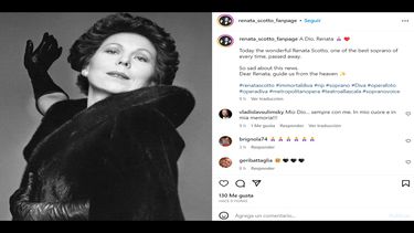 La soprano italiana Renata Scotto.