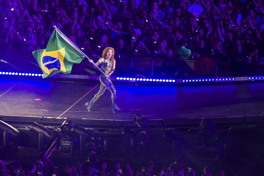 La cantante colombiana Shakira actuó durante un concierto gratuito en la playa de Copacabana en Río de Janeiro, Brasil, el 2 de mayo de 2026.