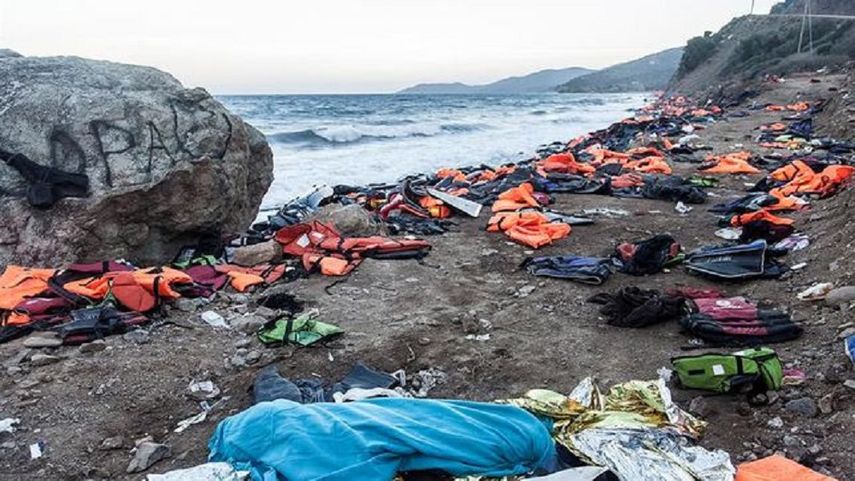 Chalecos salvavidas de los migrantes que llegan a las costas europeas.