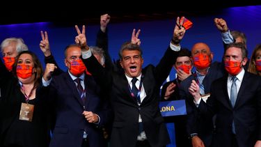 &nbsp;El miércoles 17 de marzo del 2021, Laporta asume el cargo en una ceremonia en el Camp Nou frente a Lionel Messi