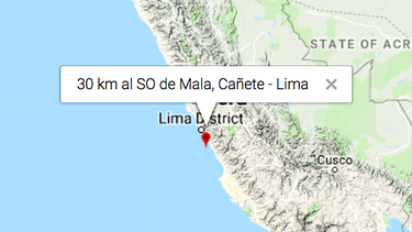 Zona donde ocurrió el temblor.&nbsp;