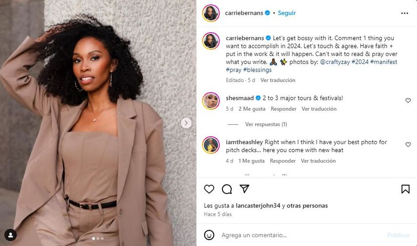 La actriz Carrie Bernans.