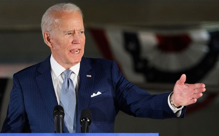 El exvicepresidente de EEUU Joe Biden habla en un acto de campa&ntilde;a en 10 de marzo de 2020 en Philadelphia, Pennsylvania.