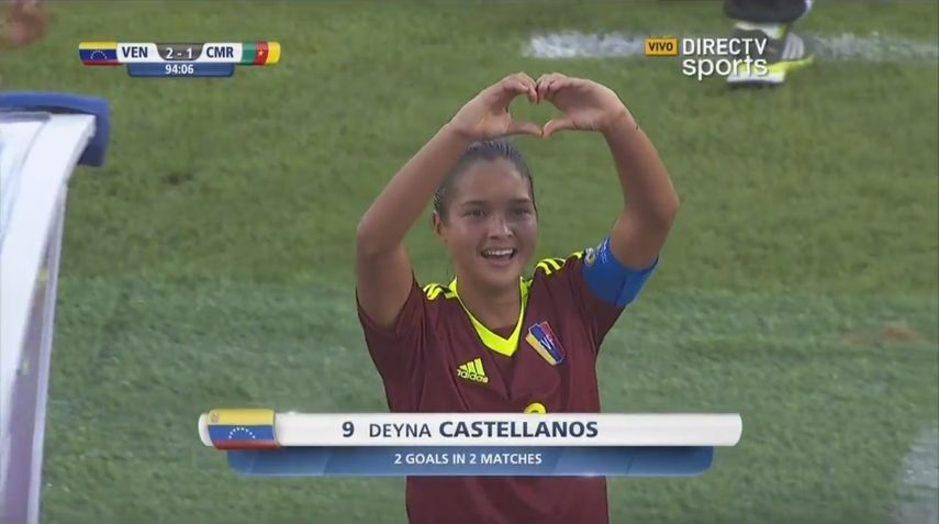 Deyna Castellanos anotó doblete en la victoria venezolana.