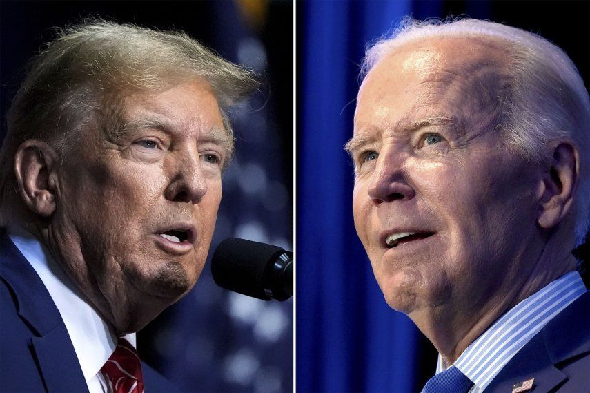 En esta imagen se muestra al candidato presidencial republicano, el expresidente Donald Trump, izquierda, el 9 de marzo de 2024, y al presidente Joe Biden, derecha, el 27 de enero de 2024.&nbsp;