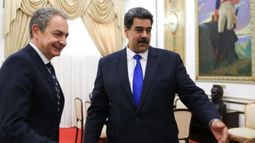 &nbsp;Expresidente del gobierno José Luis Rodríguez Zapatero con Nicolás Maduro, en Venezuela