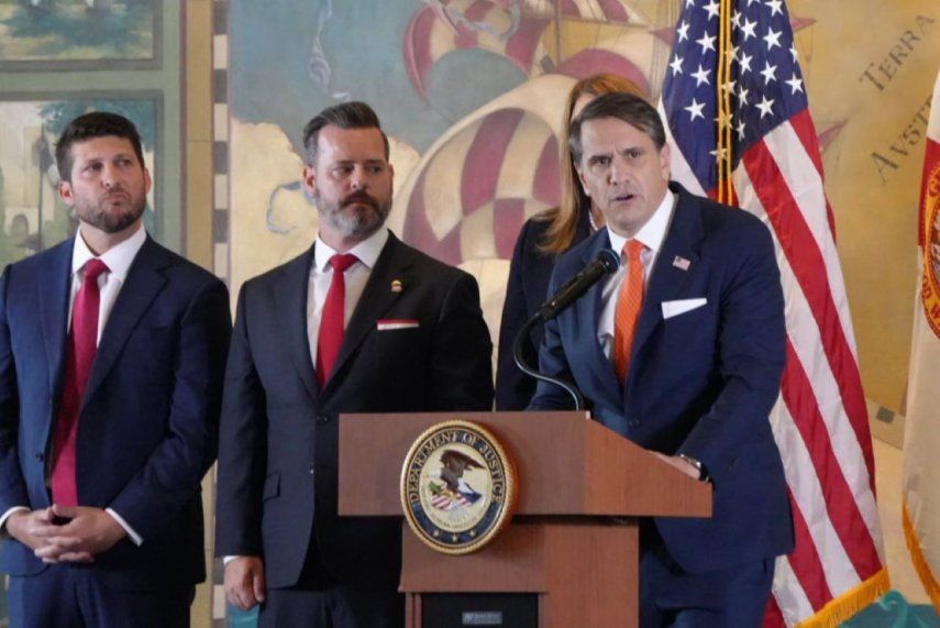 El fiscal general encargado de EEUU, Todd Blanche, durante una intervención en la Torre de la Libertad, en la ciudad de Miami, Florida.