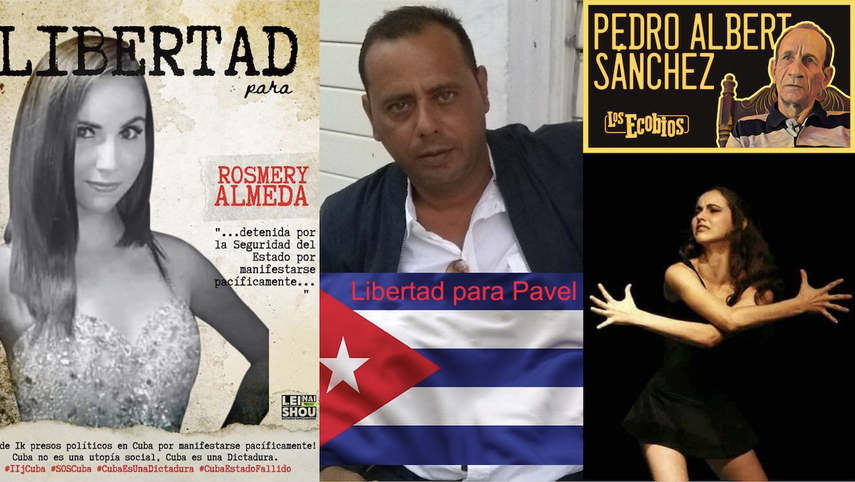 Algunos de los detenidos por ejercer su derecho a la protesta pacífica en Cuba.&nbsp;
