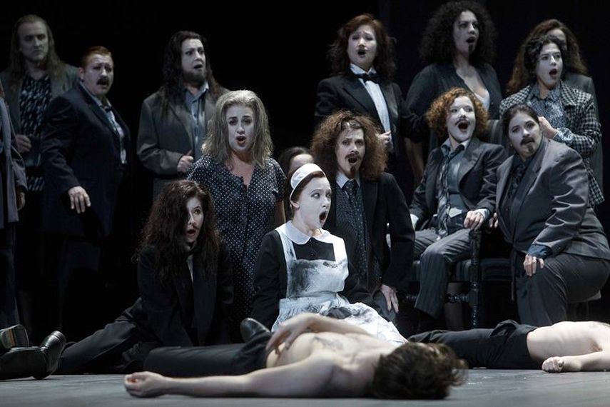 Escena del montaje, en Barcelona, de la obra de&nbsp;Shakespeare Macbeth.&nbsp;