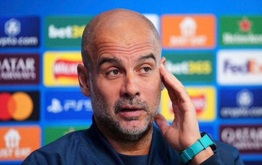 El técnico del Manchester City, Pep Guardiola, asiste a la conferencia de prensa del equipo en el City Football Academy, el martes 17 de septiembre del 2024.&nbsp;