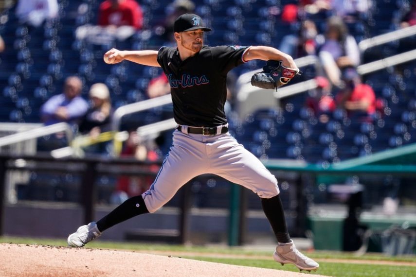 Paul Campbell, lanzador de los Marlins de Miami, tomado en draft de regla 5 en diciembre de 2020 desde los Rays de Tampa Bay