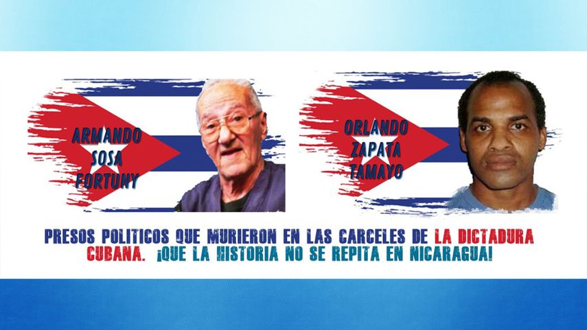 Un grupo de&nbsp;j&oacute;venes en Nicaragua exigieron libertad para Cuba y honraron la memoria de Orlando Zapata Tamayo y Armando Sosa Fortuny.