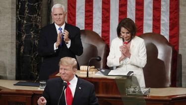 Donald Trump, presidente de los EEUU, durante su discurso sobre el Estado de la Nación. 
