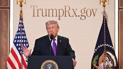 El presidente de los Estados Unidos, Donald Trump, habla para presentar el nuevo sitio web TrumpRx en el Auditorio South Court de la Casa Blanca en Washington, DC, el 5 de febrero de 2026. El presidente de los Estados Unidos, Donald Trump, habla para presentar el nuevo sitio web TrumpRx en el Auditorio South Court de la Casa Blanca en Washington, DC, el 5 de febrero de 2026.