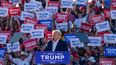 El expresidente Donald Trump en un evento de campaña política en Texas.
