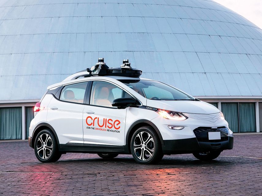 El taxi robotizado se llama Cruise AV, y se trata de una variante evolucionada del Chevrolet Bolt EV eléctrico.