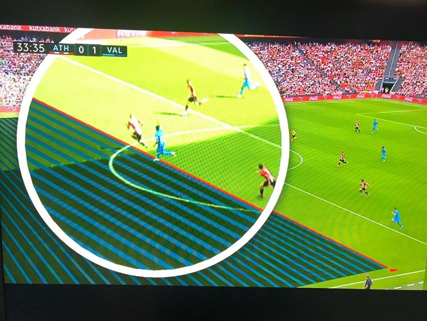 Imagen manipulada por las televisiones en el Athletic-Valencia. &nbsp;