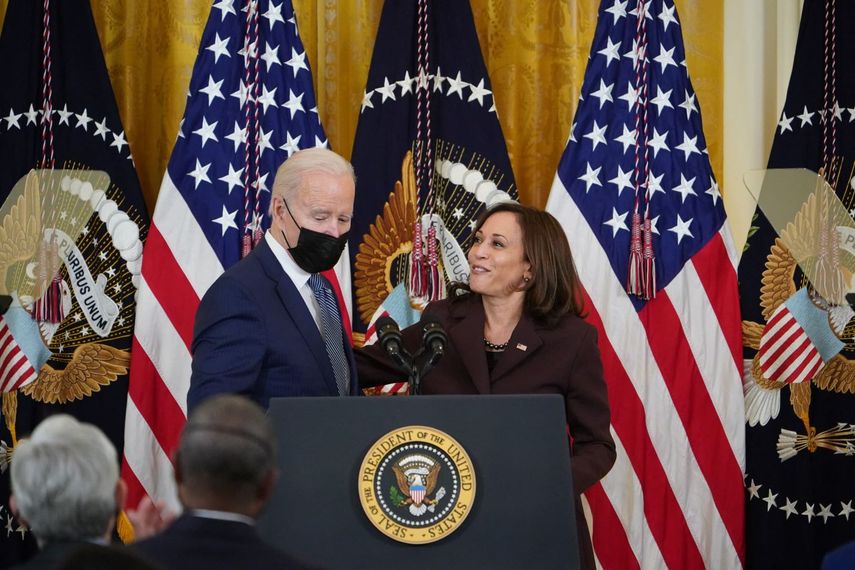 Presidente Joe Biden y la vicepresidenta, Kamala Harris en la Casa Blanca.
