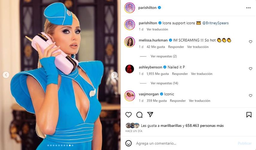 Paris Hilton fue una de las celebridades que homenajeó a Britney Spears con su disfraz de Halloween.