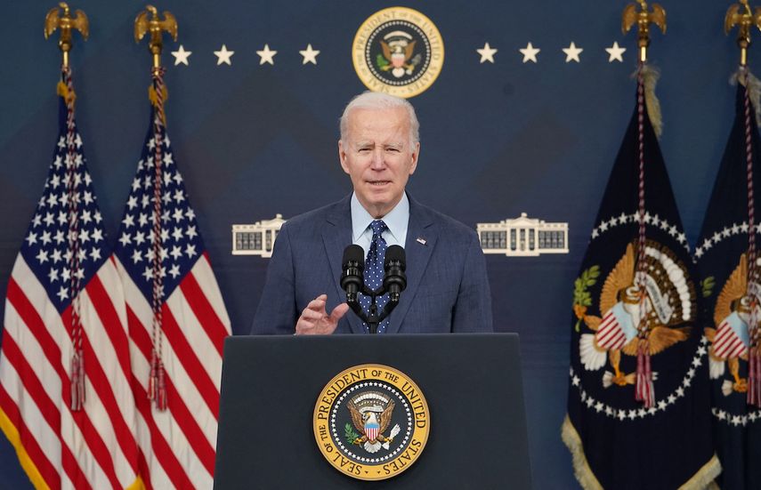 El presidente de EEUU, Joe Biden, habla sobre la respuesta de la administración a los objetos aéreos recientes en la Casa Blanca en Washington, DC, el 16 de febrero de 2023.