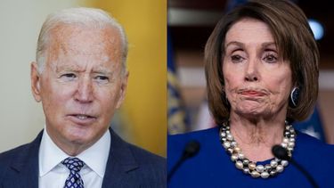 El presidente Joe Biden y la presidenta emérita de la Cámara de Representantes Nancy Pelosi.