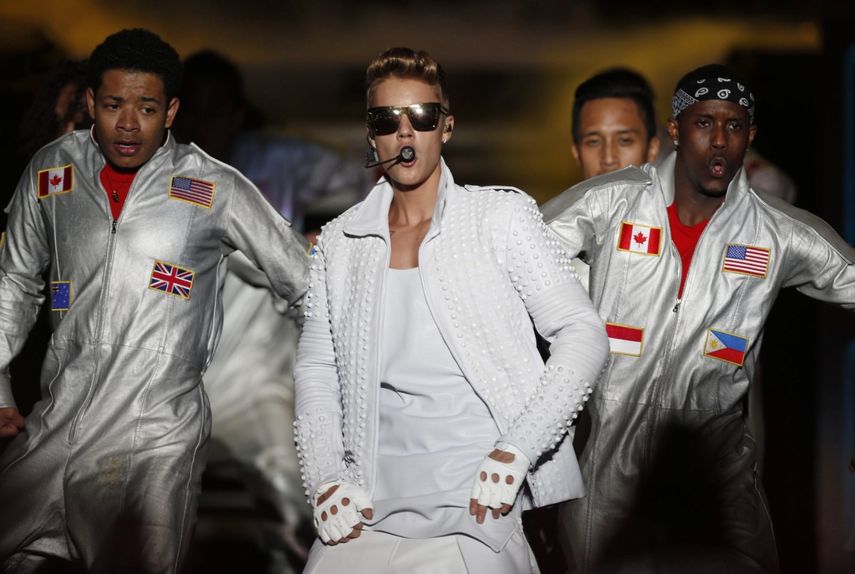 Justin Bieber en un concierto en Asunción, Panamá. (AP)