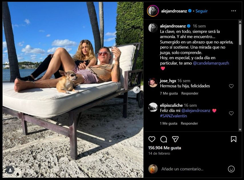 Lejos de cualquier indicio de distanciamiento, Candela Márquez ha mantenido su habitual presencia, compartiendo momentos de su día a día con Alejandro Sanz