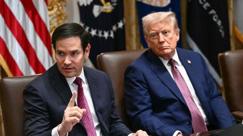 El secretario de Estado de Estados Unidos, Marco Rubio junto al presidente Donald Trump. 