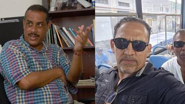 El periodista independiente Iván García y los opositores Rolando Rodríguez Lobaina e Isael Poveda Silva.