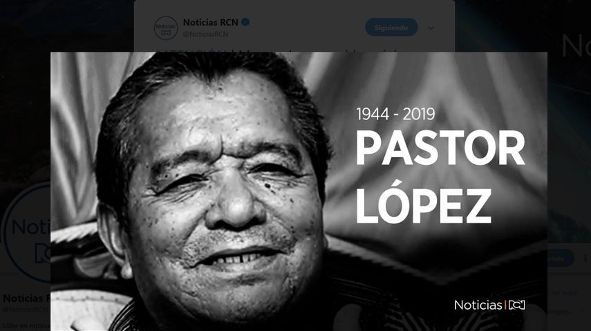 Imagen publicada en la cuenta de Twitter @NoticiasRCN del&nbsp;reconocido músico Pastor López, quien falleció en Cúcuta, Colombia, a los 74 años.