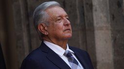 El presidente de México Andrés Manuel López Obrador en el Palacio Nacional durante una ceremonia de bienvenida al presidente de Alemania Frank-Walter Steinmeier, el 20 de septiembre de 2022.