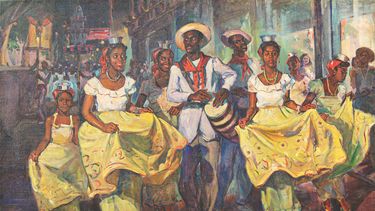 Comparsa,1940, óleo sobre lienzo, de Óscar García Rivera.&nbsp;