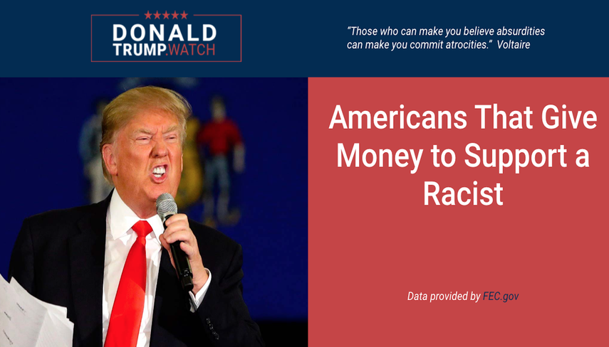 Aspecto de la portada de la página web Donald Trump Watch.