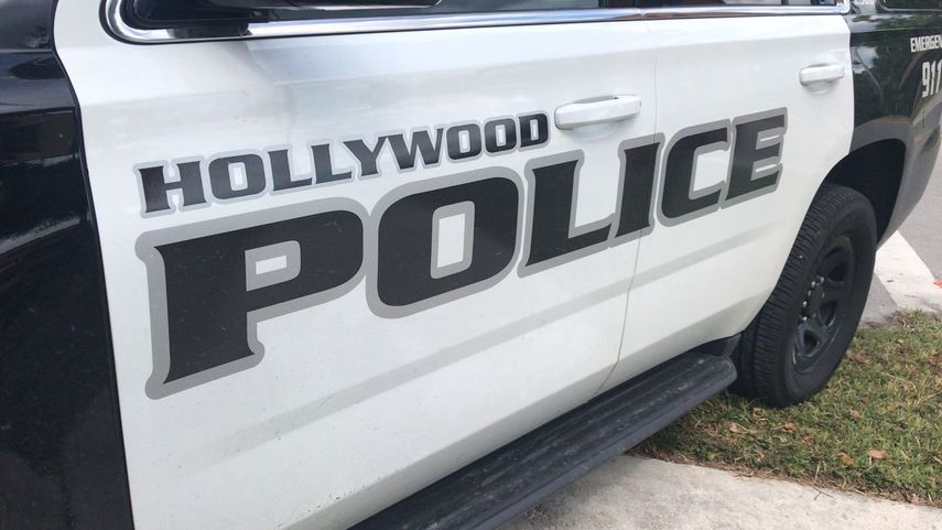 Vista parcial de un auto de la Policía de Hollywood, en el sur de Florida.