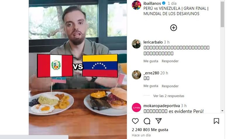La competencia, que se ha desarrollado en redes sociales, no solo mide popularidad, sino que refleja la identidad culinaria y cultural de Venezuela y Perú&nbsp;