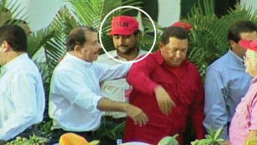 Mohamed Lashtar (en el círculo), asesor de Daniel Ortega acompañaba al gobernante a sus reuniones con mandatarios de otros países.