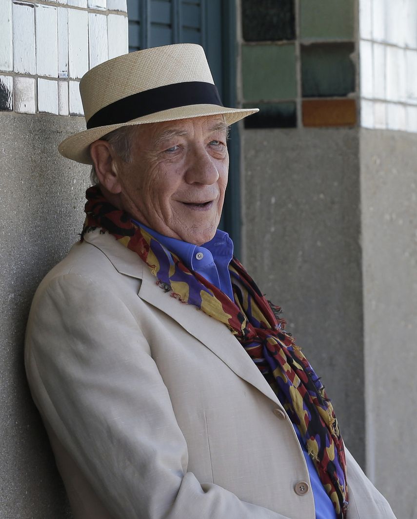 El actor británico Ian McKellen posa posa en Deauville en la 41a edición del American Film Festival, el jueves 10 de septiembre de 2015, en Deauville, Francia. &nbsp;