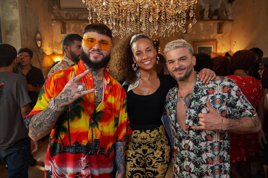 Alicia Keys junto a Pedro Capó y&nbsp; Farruko.