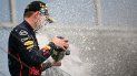 EL neerlandés Max Verstappen celebra tras el triunfo conseguido en el GP de Hungría