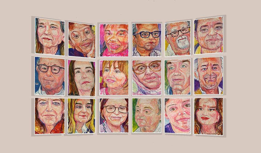 Imágenes de la exposición Rostros por los Derechos Humanos.