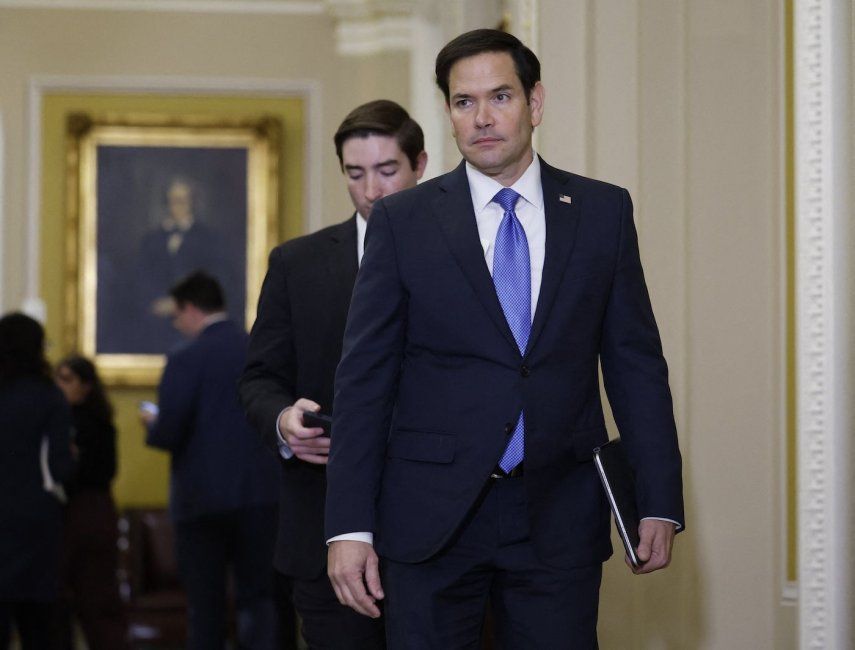 El senador estadounidense Marco Rubio (R-FL) llega a las elecciones de liderazgo republicano del Senado en el Capitolio de los Estados Unidos el 13 de noviembre de 2024 en Washington, DC.&nbsp;