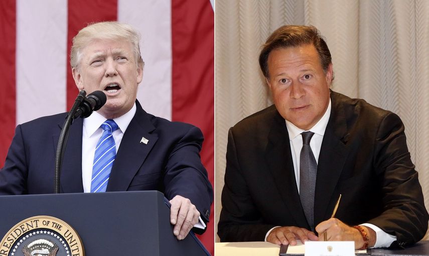 El presidente de EEUU, Donald Trump (izq.), recibirá en la Casa Blanca a su homólogo panameño Juan Carlos Varela (der.).