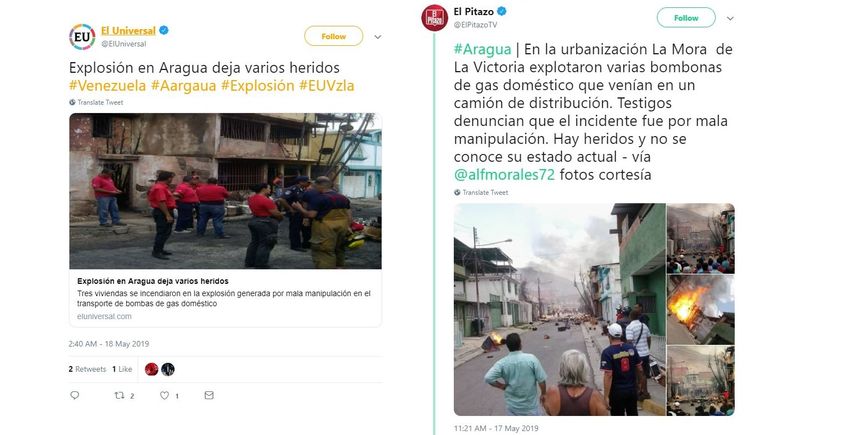 Medios de prensa venezolanos reflejaron en las redes la magnitud del desastre.